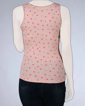 تاپ زنانه صورتی طرح دار