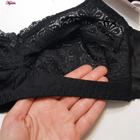 سوتین زنانه لین مدل گیپور بدون فنر مشکی کد 4680-406