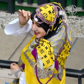 روسری نخ کشمیر نور - اقتصادی (زرد)