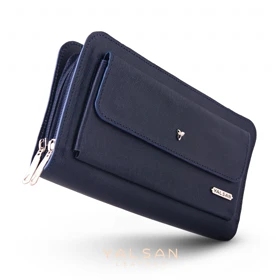 کیف دستی مردانه چرم یلسان مدل آریا کد 017-HRM (سرمه ای)