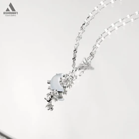 گردنبند ماه و ستاره Moonstone Moon Necklace S
