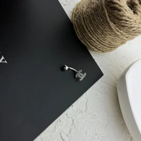 پیرسینگ ناف زنانه استیل طرح شنل