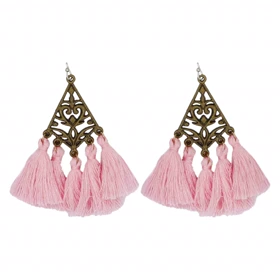 گوشواره دخترانه فانتزی مدل مثلثی ریش ریش