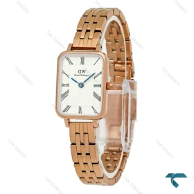ساعت زنانه دنیل ولینگتون مستطیلی رزگلد ایندکس رومی DW-8929-L