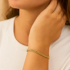 دستبند زنانه ژوپینگ طلایی زنجیری