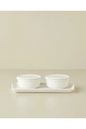 ظرف صبحانه دو تکه English Home مدل Swan Pearl - سفید