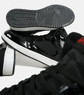 کفش کتانی ساق‌دار مردانه و زنانه مشکی نایک جردن 1 مدل 6520