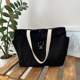 توت بگ مشکی طرح be happy تخفیفی