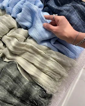 شال کنفی لمه چهارخونه وارداتی 4443