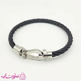 دستبند مردانه فرد Fred مشکی نقره ای
