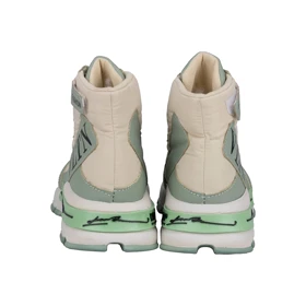 کفش کتانی ساق‌دار زنانه ولنتینو سبز کرم کد 2260