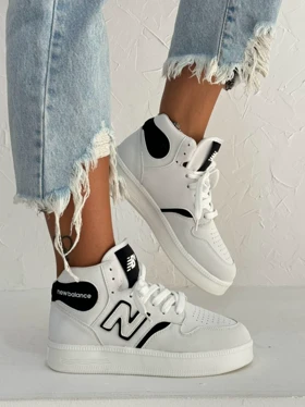 کتانی ان بی ساق‌دار سولی 4168 (سفید مشکی)