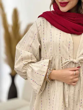 مانتو لینن نچرال آستین چین