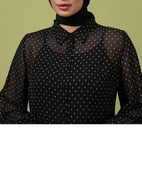 شومیز مجلسی زنانه آستین بلند حریر ژاکارد لیوسا