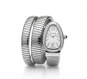 ساعت ماری بولگاری زنانه نقره ای دور نگین