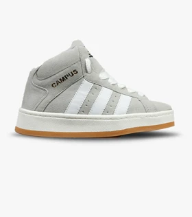 کفش کتانی نیم ساق مردانه و زنانه طوسی سفید ADIDAS Campus