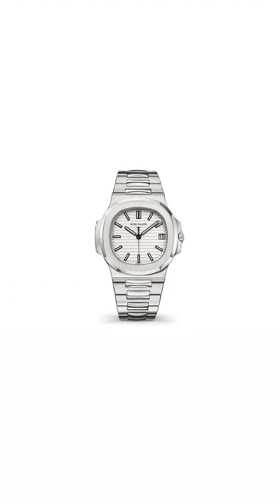 ساعت پتک فیلیپ ناتیلوس مردانه نقره ای صفحه سفید Patek Philippe Nautilus