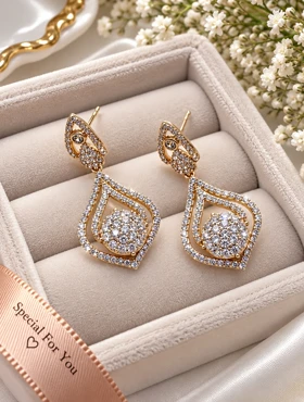 گوشواره زنانه ژوپینگ طرح طلا ضدآب و ثابت‌رنگ