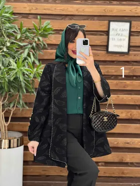 مانتو مغزی دوزی آستین دکمه