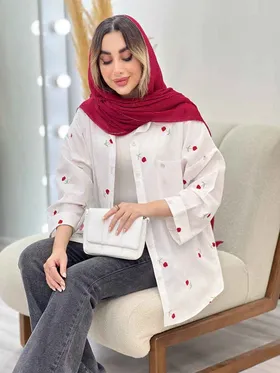 شومیز گل‌دار بنفشه
