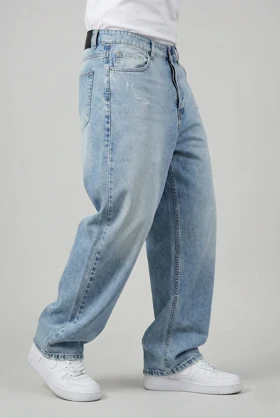 شلوار بگ مردانه جین یخی سنگ شور با کیفیت بالا MB354