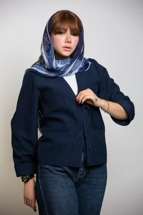 کت زنانه پاپیونی استریپ