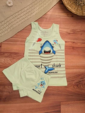 ست شورت زیرپوش پسرانه طرح کوسه