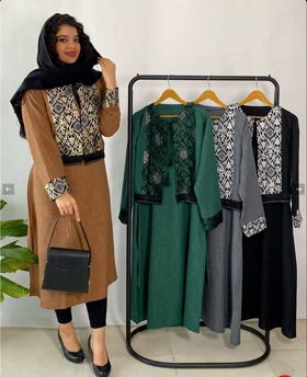 مانتو زنانه کت و سارافون طرح سنتی