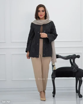 کت لینن گلدوزی شده مزونی