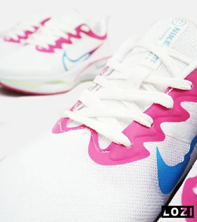 کفش کتانی زنانه سفید صورتی آبی NIKE zoom x smiley