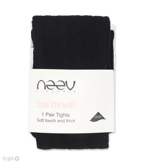 جوراب شلواری بافت برجسته Neev نیو کد 9105 طرح زیگزاگ ضخامت 200