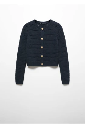 ژاکت کش باف پشمی زنانه اورجینال منگو mango