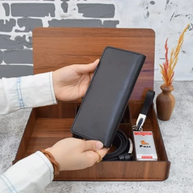 ست هدیه مردانه چرم طبیعی کیف پول و کمربند