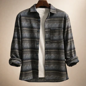 پیراهن کنف پشمی صددرصد نخ طرح وینتیج گلیمی هنری فوق العاده خنک و جذاب