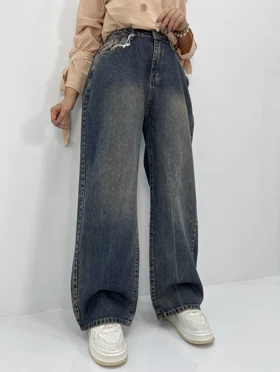 شلوار جین بگ زنانه کمر کش