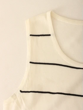 تاپ بافت راه راه مشکی ساده