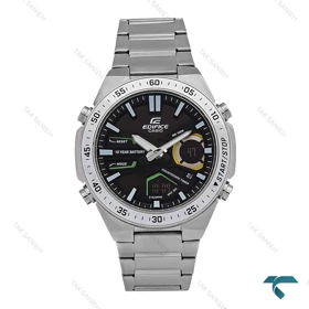 ساعت کاسیو ادیفایس EFV-C110 مردانه نقره ای صفحه مشکی سبز Casio-6673-G