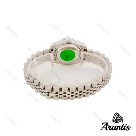 ساعت رولکس دیت جاست زنانه نقره ای صفحه سبز اسمال w-9054