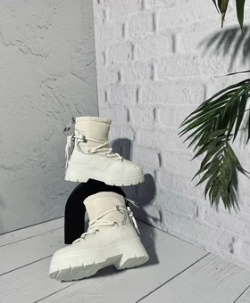 نیم بوت کاپشنی ترکیبی چرم