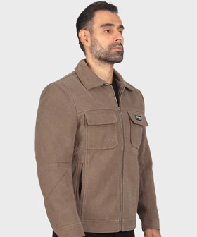 خرید کت کتان زیپدار و داخل خز 2602