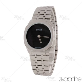 ساعت گوچی زنانه نقره ای صفحه مشکی 105736