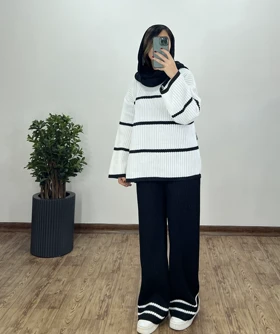 ست تونیک و شلوار بافت صبرا 1