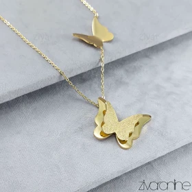 رولباسی زنانه با پلاک پروانه طلایی 50079