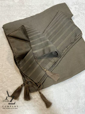 روسری نخی ساده سایز 120 نسکافه ای مناسب تابستان