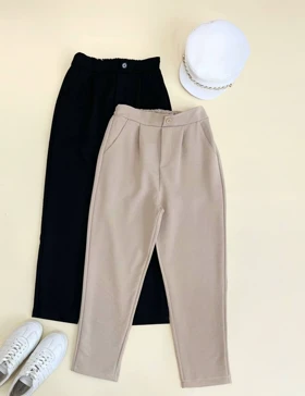 شلوار جلو پیلی مام فیت کد 2450