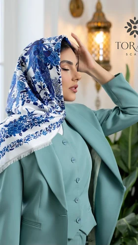 روسری کج راه سوزنی ابریشم