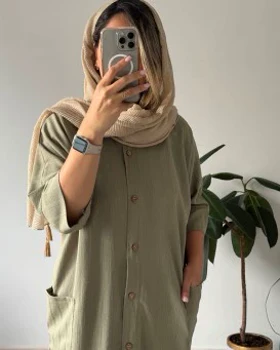 مانتو دگمه دار شیما