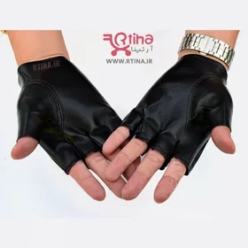 دستکش چرم انگشتی با پچ فلزی مدل T44