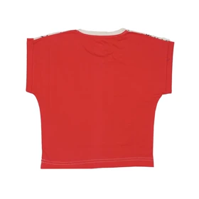 ست تیشرت آستین کوتاه و شلوار دخترانه مدل PJ1065 رنگ قرمز