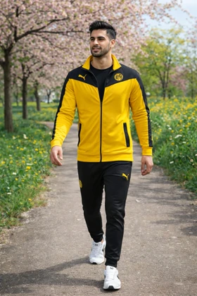 ست راحتی مردانه سویشرت شلوار دورتموند مدل BVB09